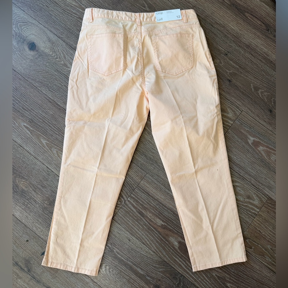 NWT J Jill Crop Authentic Fit Cotton Women’s Pant Bisque Color Size 12 Stretch - Picture 3 of 6
